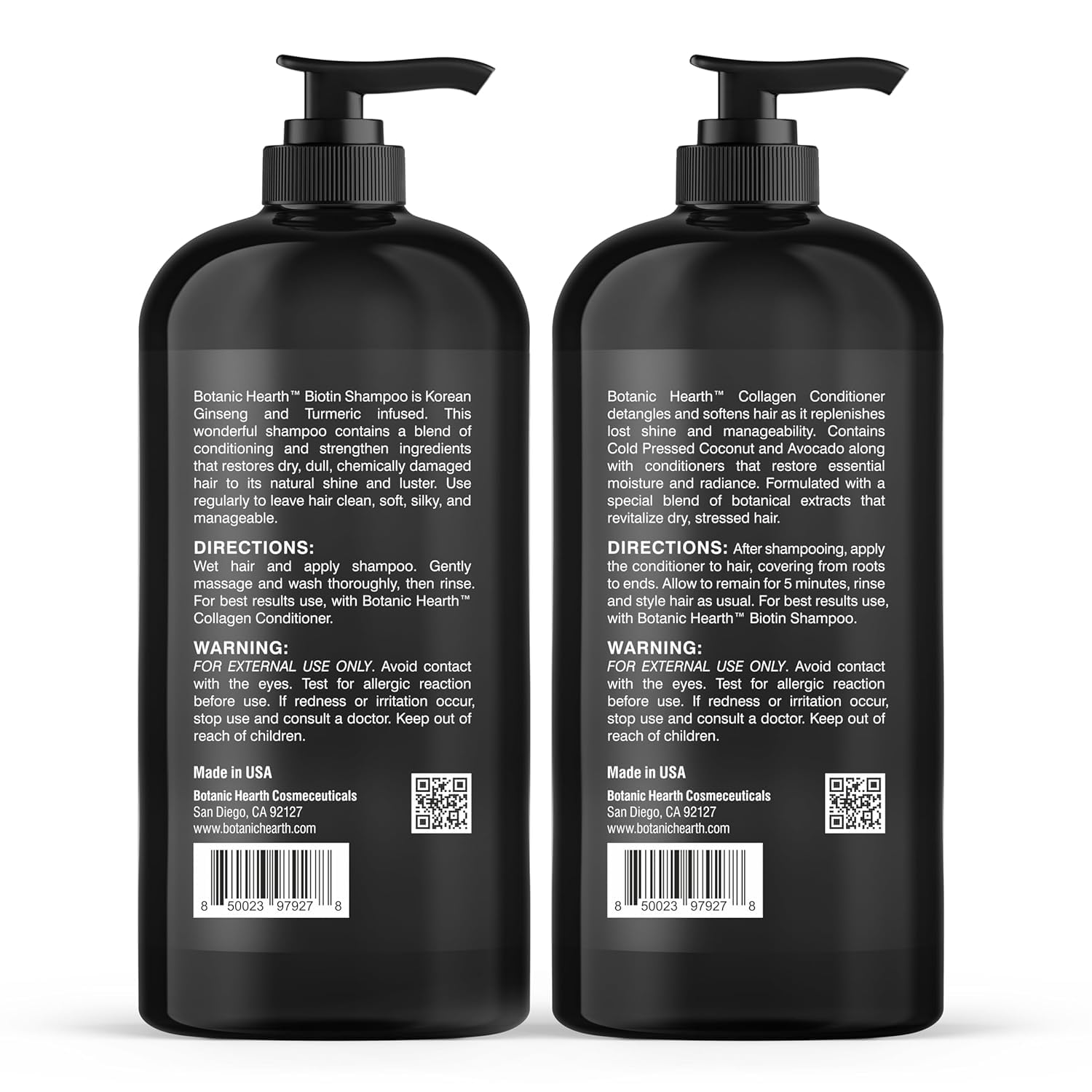 Produit fabriqué aux États‑Unis, flacon, soin capillaire de qualité.