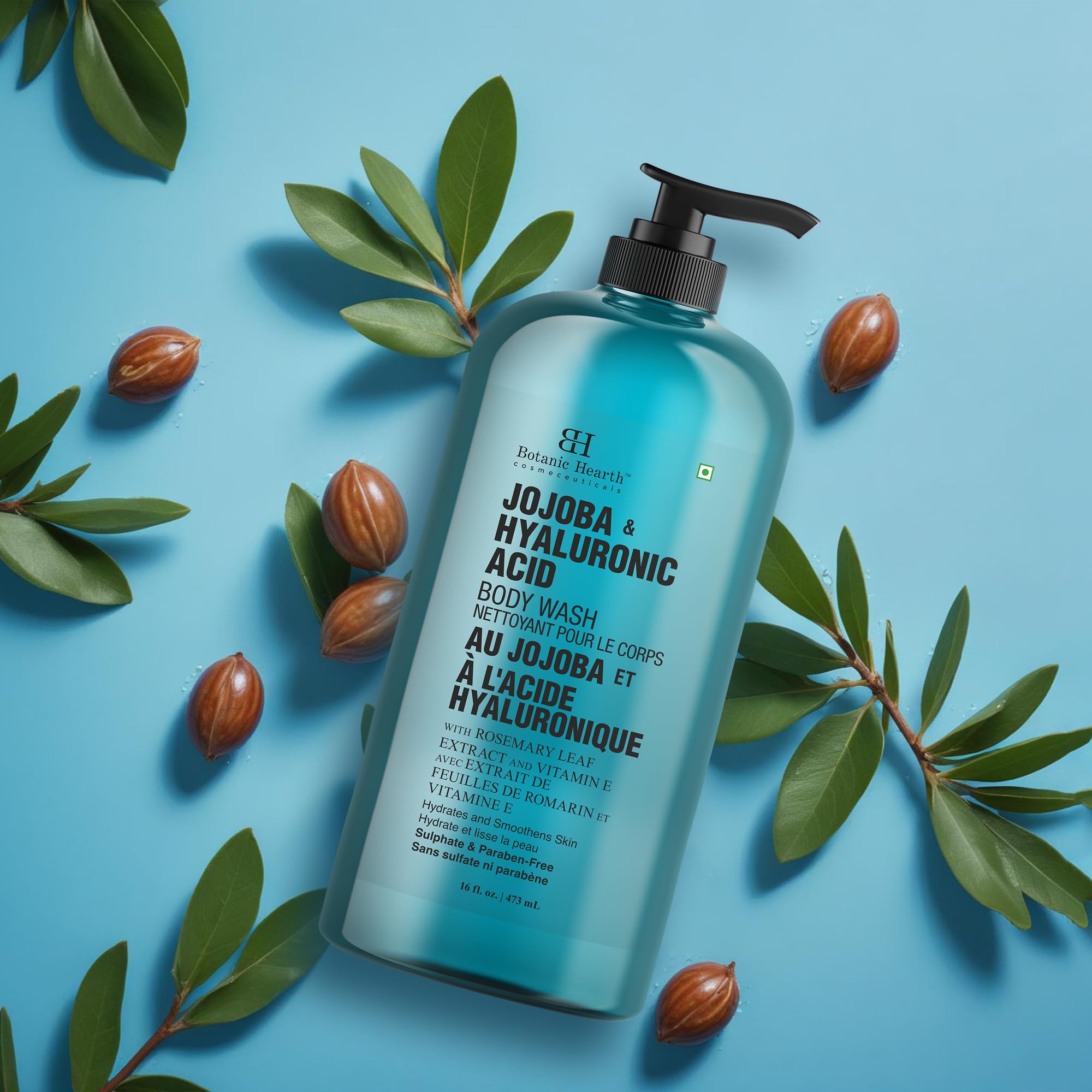 Botanic Hearth manos aplicando ducha: experiencia suave para uso diario.