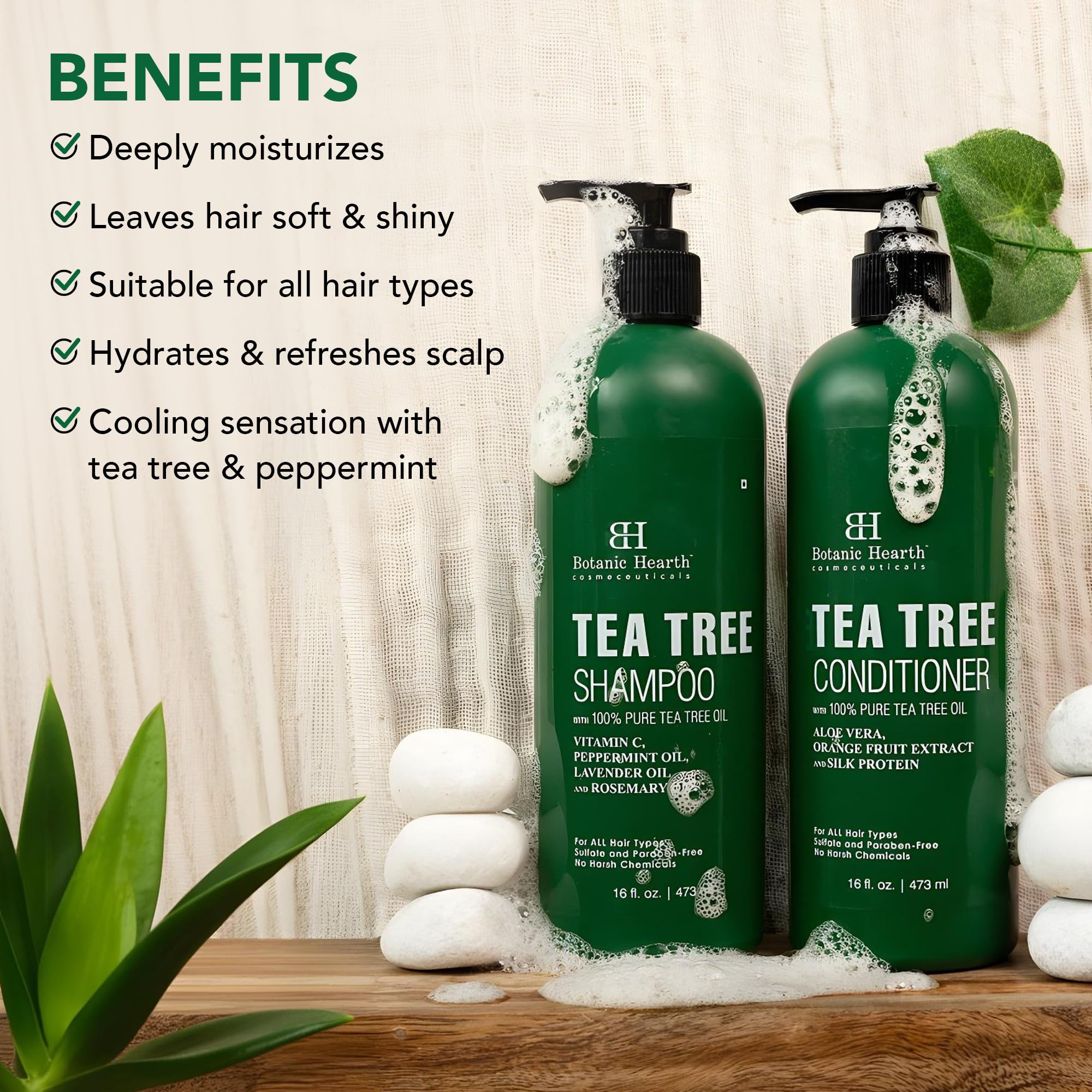 Botanic Hearth acondicionador arbol de te, textura sedosa para desenredar