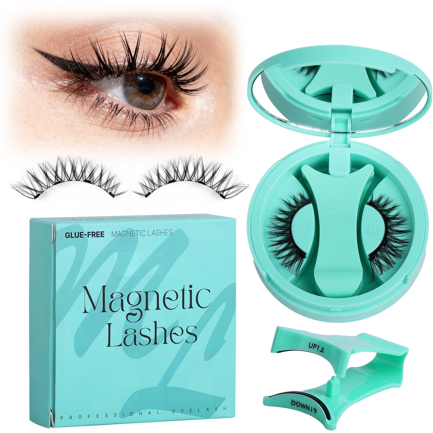 Botare pestañas magnéticas conjunto con aplicador para una apariencia natural y cómoda.