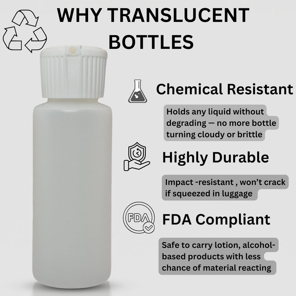 Botellas con boca ancha para rellenar fácilmente y ver contenido