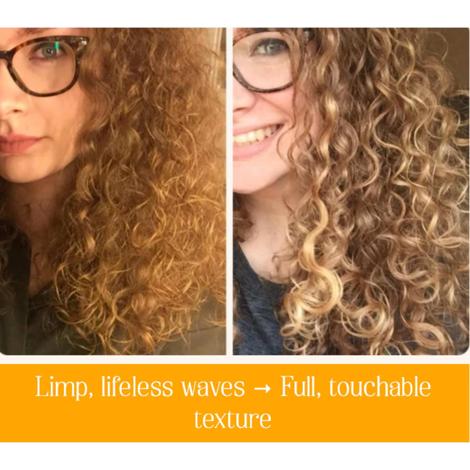 Bounce Style frizz-control close-up reduces flyaways for smoother curls.