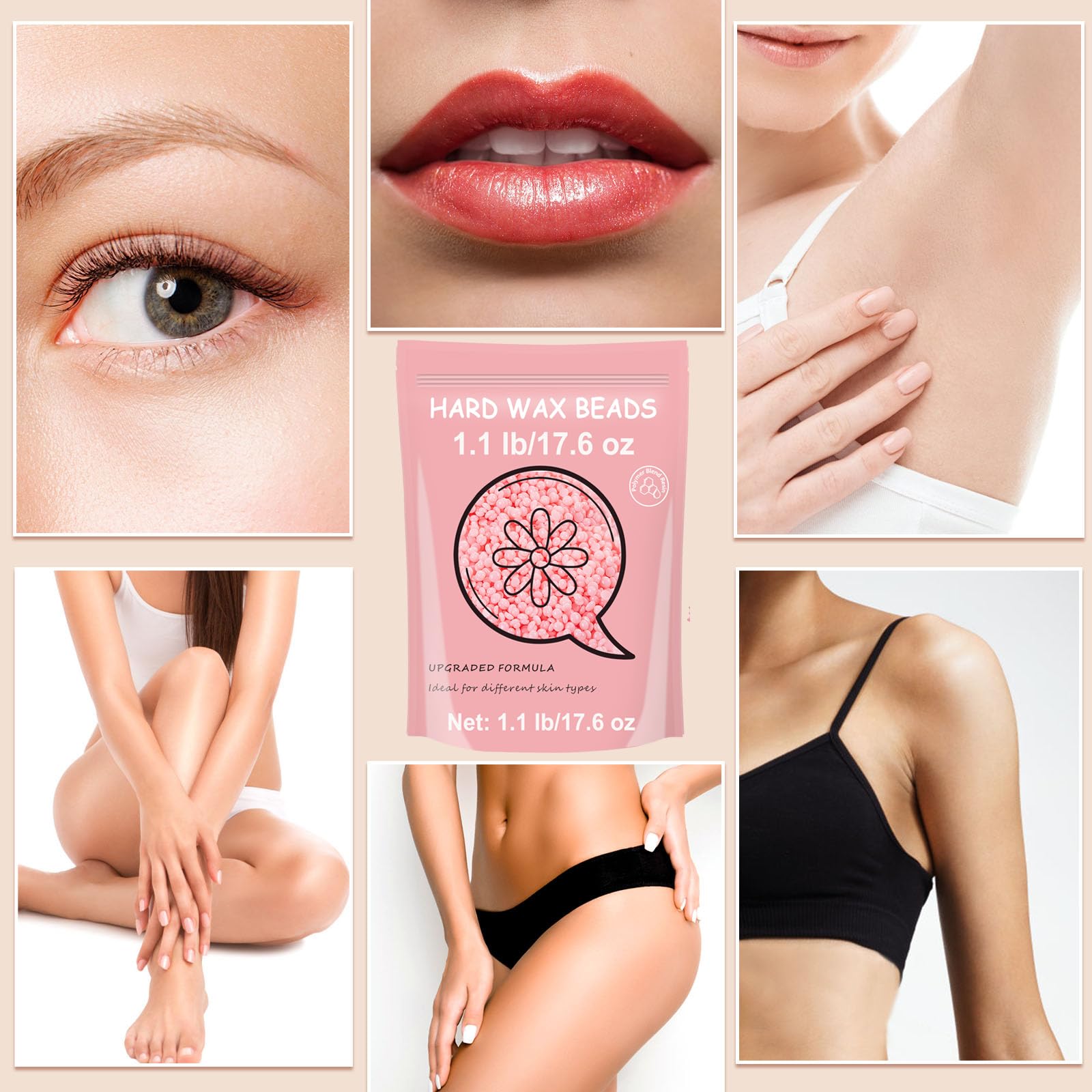 Bouvetan rose hard wax ready for full-body waxing – suitable for face to bikini.