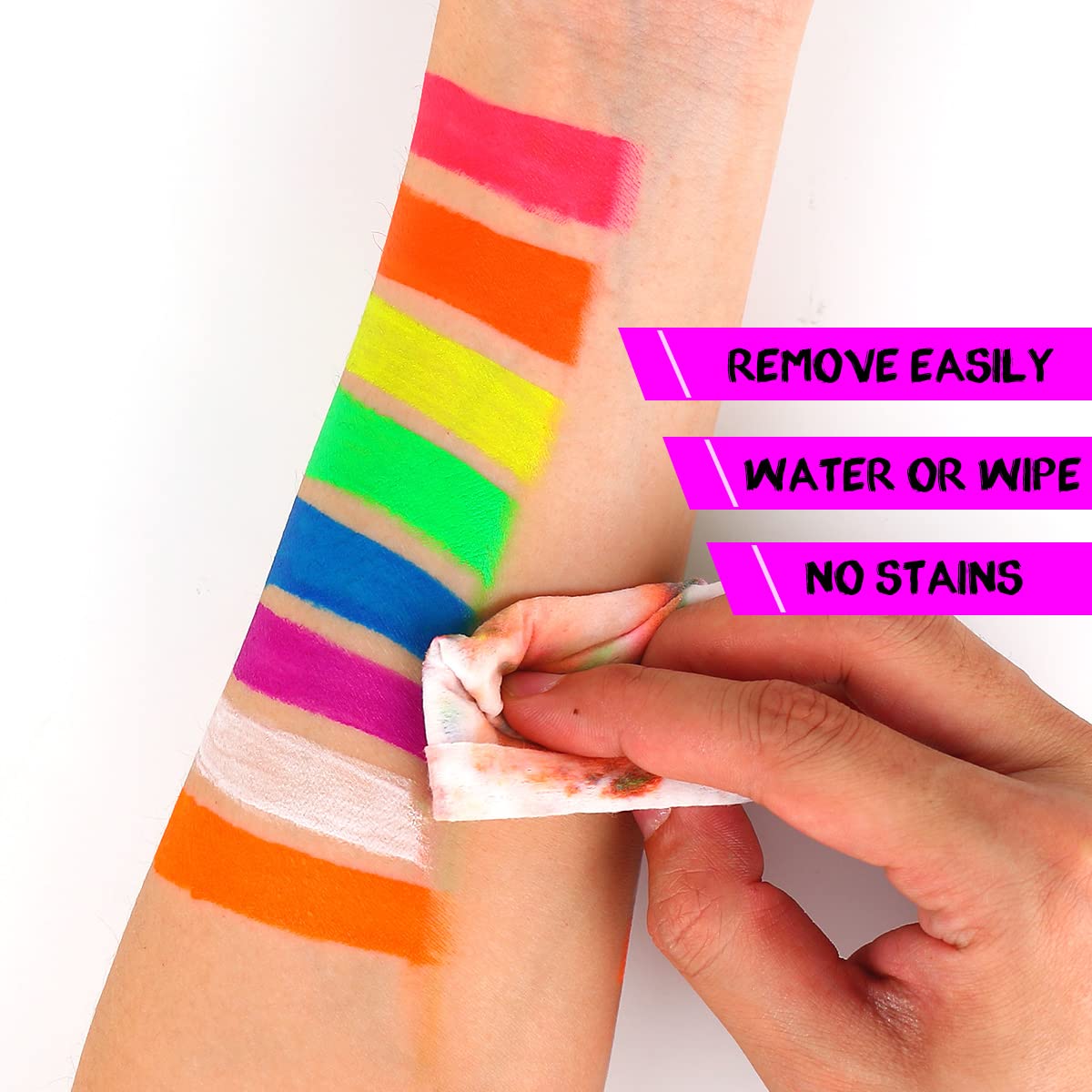 Pintura Bowitzki UV Neon para Halloween y Navidad, brillo seguro.