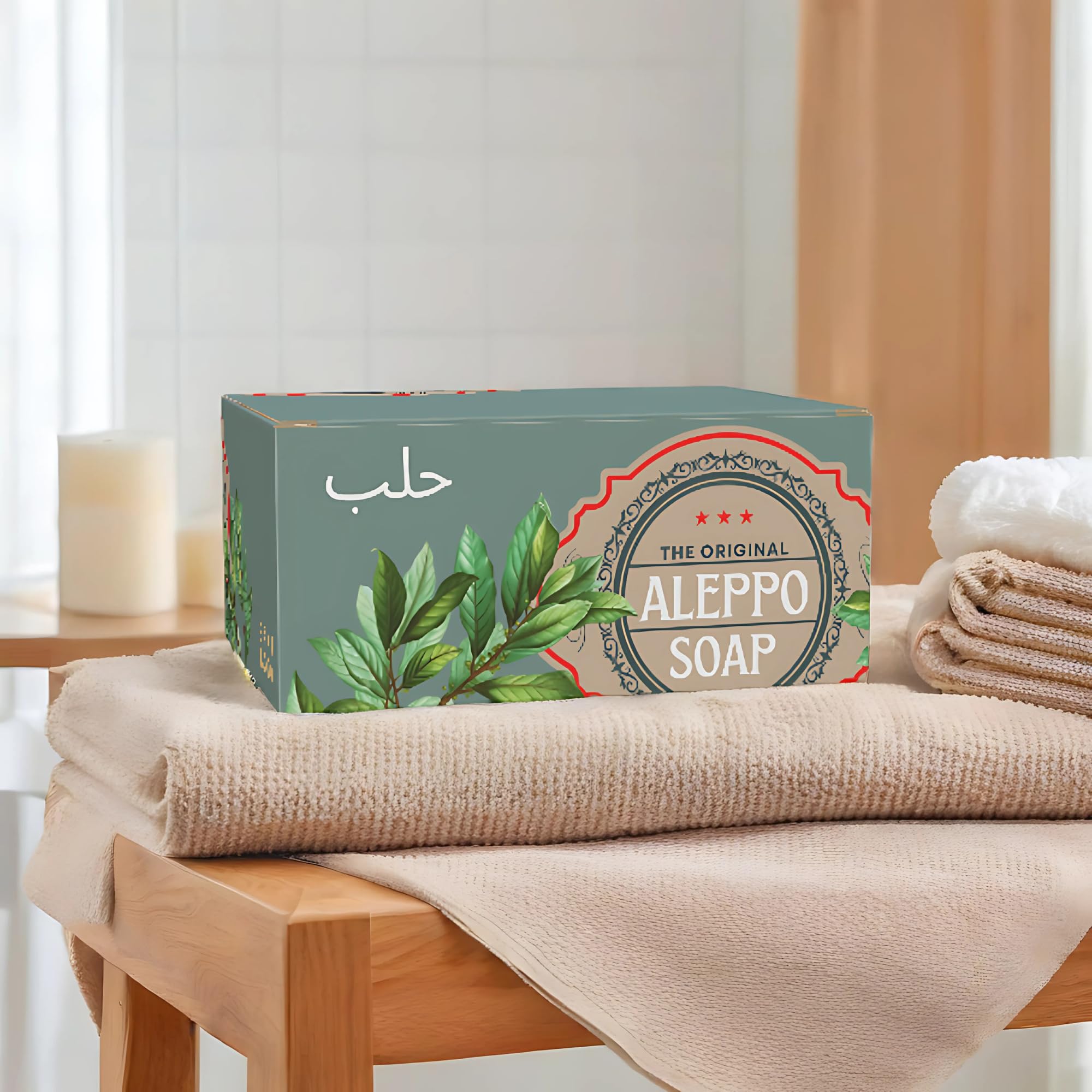 BOX 4 BODY Jabón Aleppo uso diario para rostro, cuerpo y cabello.