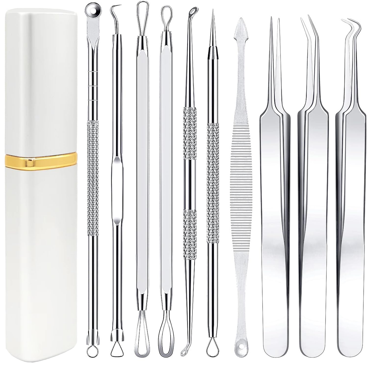 Boxoyx kit extracción de espinillas, conjunto completo para remover puntos negros con control.