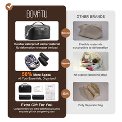 BOYATU bolso-cosméticos-capacidad-grande, espacio para frascos de viaje grandes.