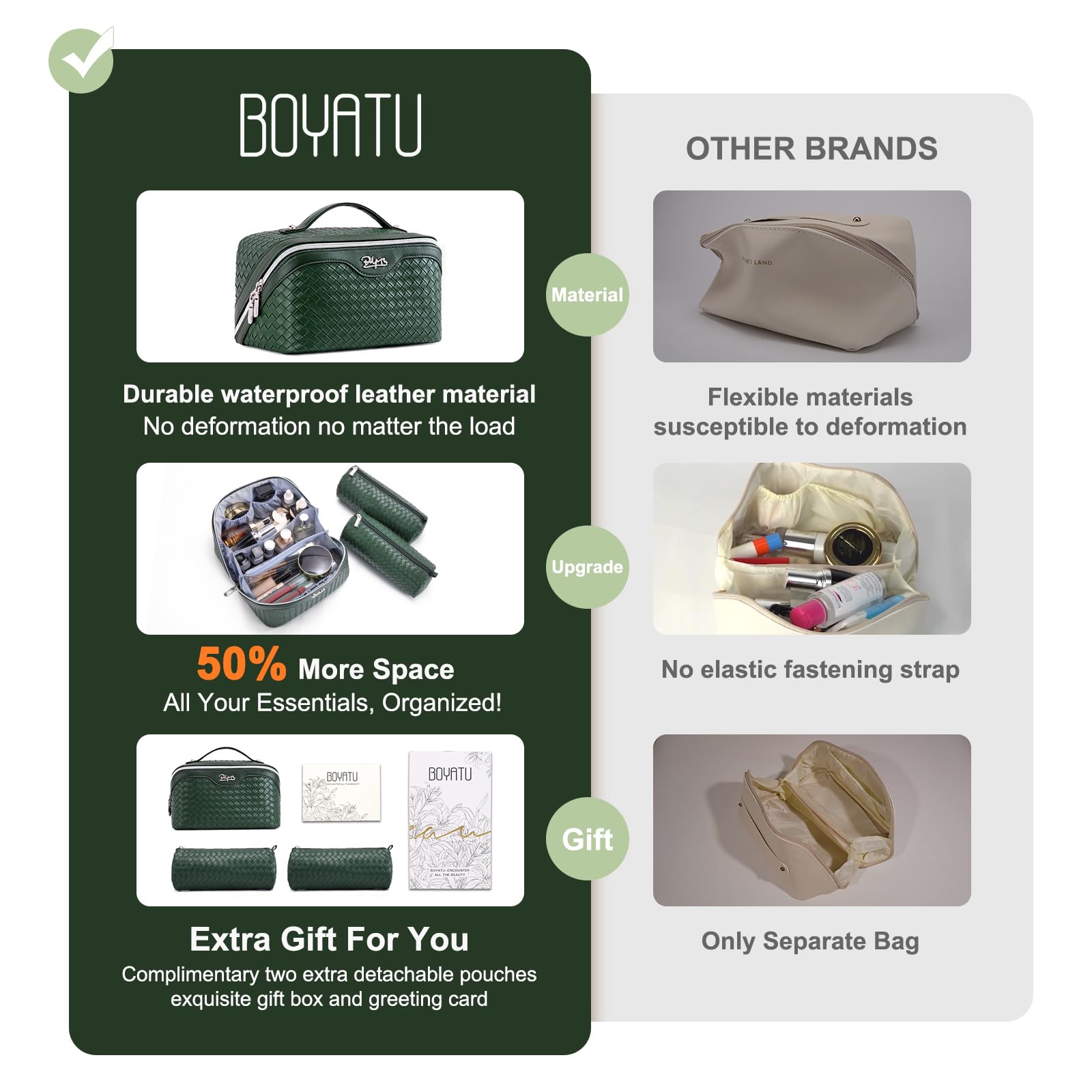 BOYATU bolsa maquillaje capacidad 230ml ideal para viajar
