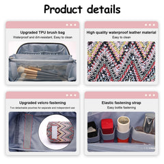 BOYATU bolsa maquillaje gran capacidad, caben botellas de 230 ml para viaje.