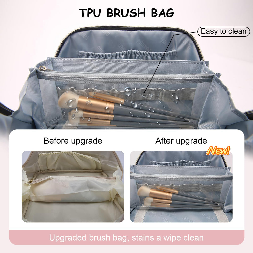 BOYATU bolsa maquillaje ligera y portátil, lista para uso diario o viaje.