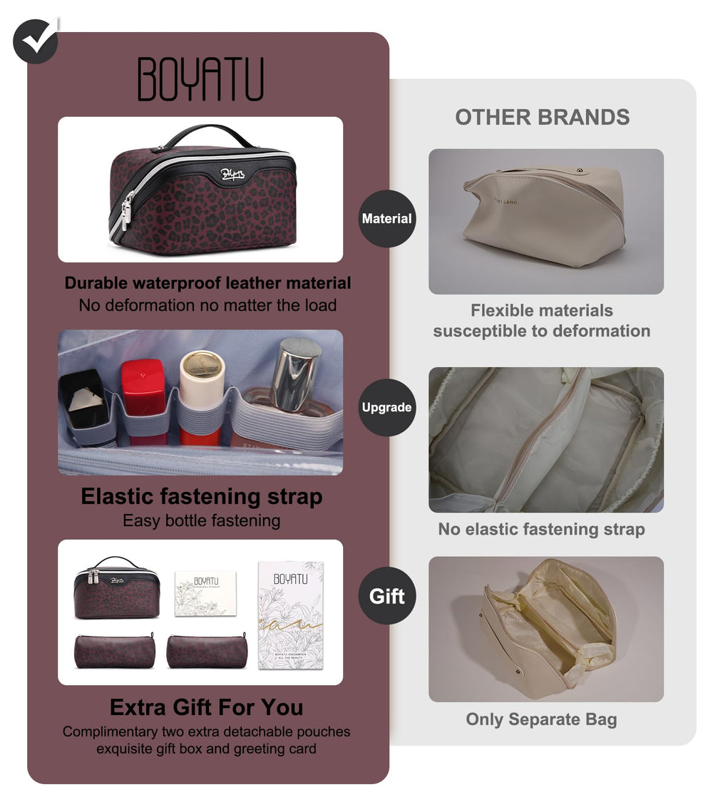 BOYATU bolsa maquillaje con compartimentos múltiples para organización
