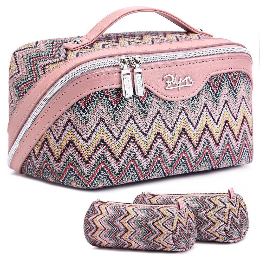 BOYATU bolsa maquillaje viaje set 3 piezas, perfecta para organizar imprescindibles durante viajes.