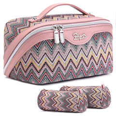 BOYATU bolsa maquillaje viaje set 3 piezas, perfecta para organizar imprescindibles durante viajes.