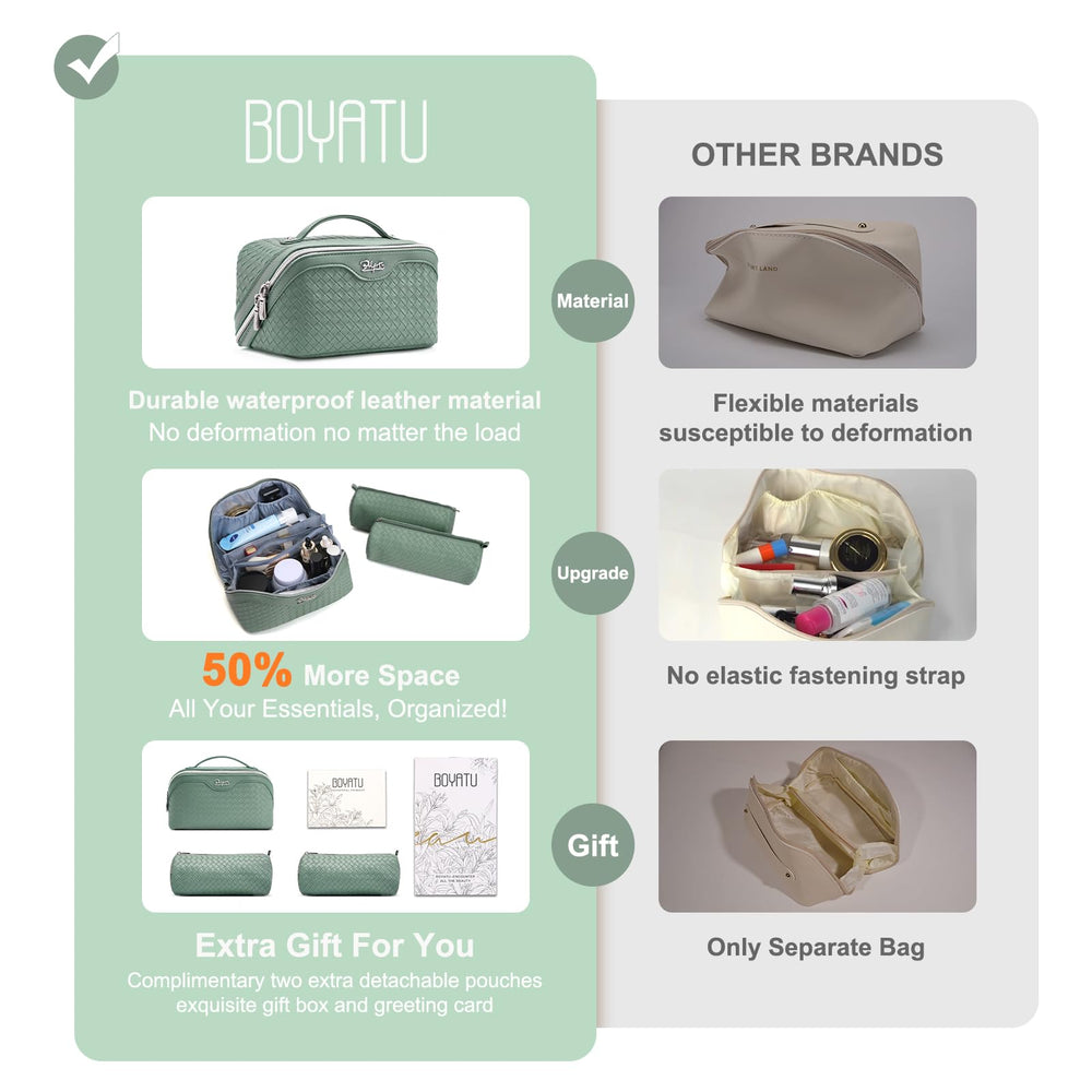 BOYATU estuche de aseo impermeable con asa para transportar fácilmente.