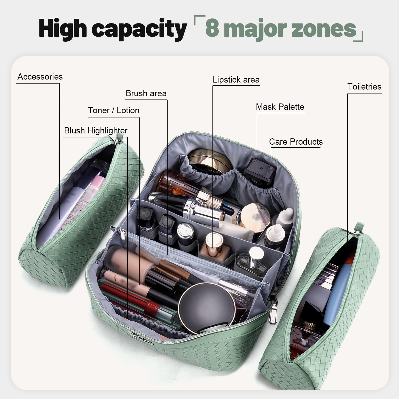 BOYATU estuche maquillaje grande con capacidad para botellas de 230 ml.