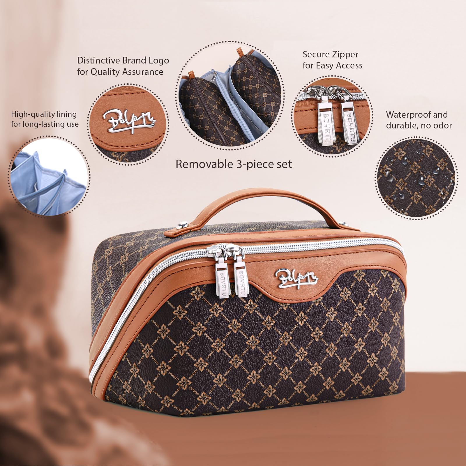 BOYATU bolsas desmontables para viaje con compartimentos para cosméticos y cuidado.