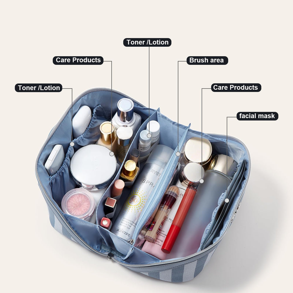 BOYATU bolso maquillaje con divisor grande para organización