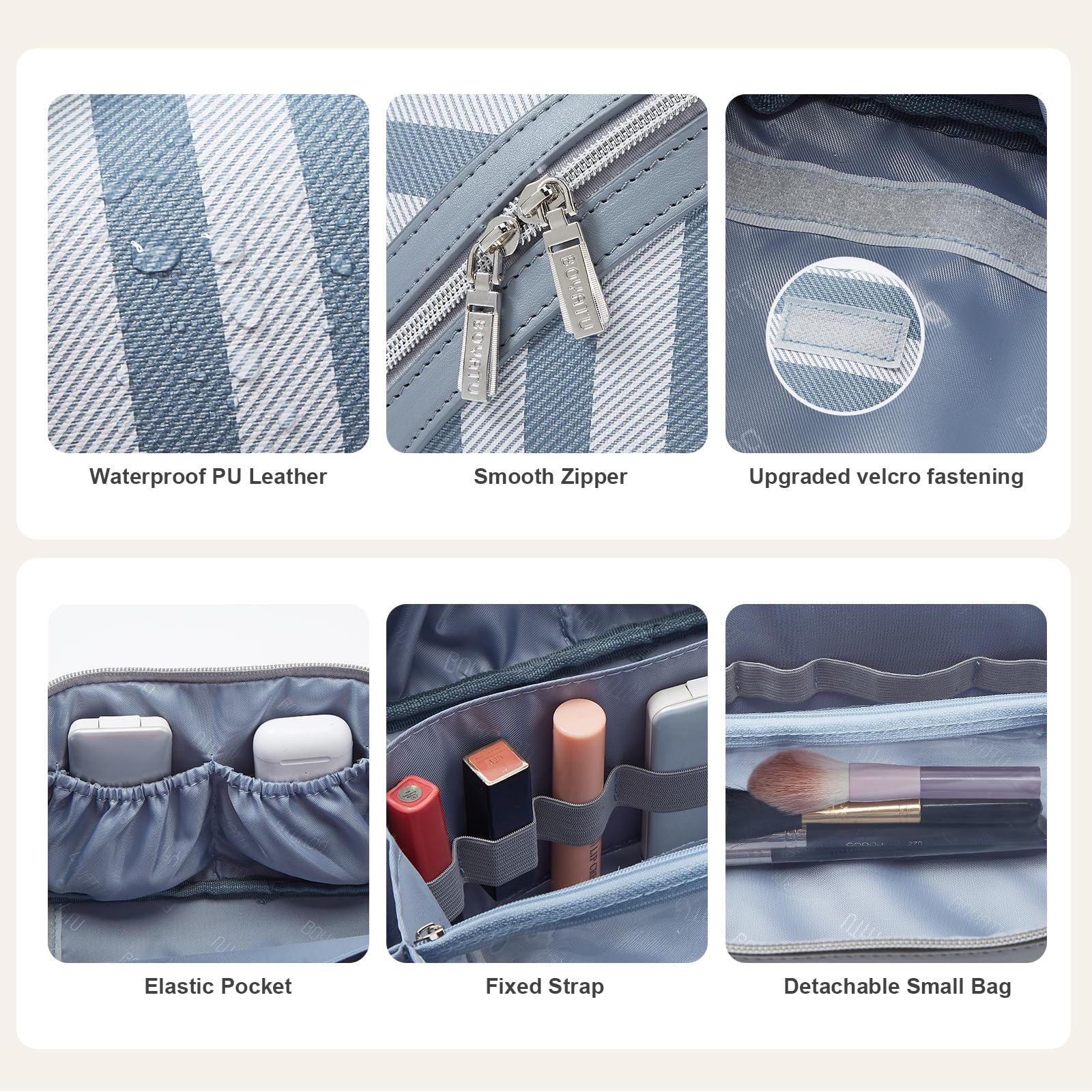 BOYATU bolso maquillaje diseño rayas atractivo para mujeres