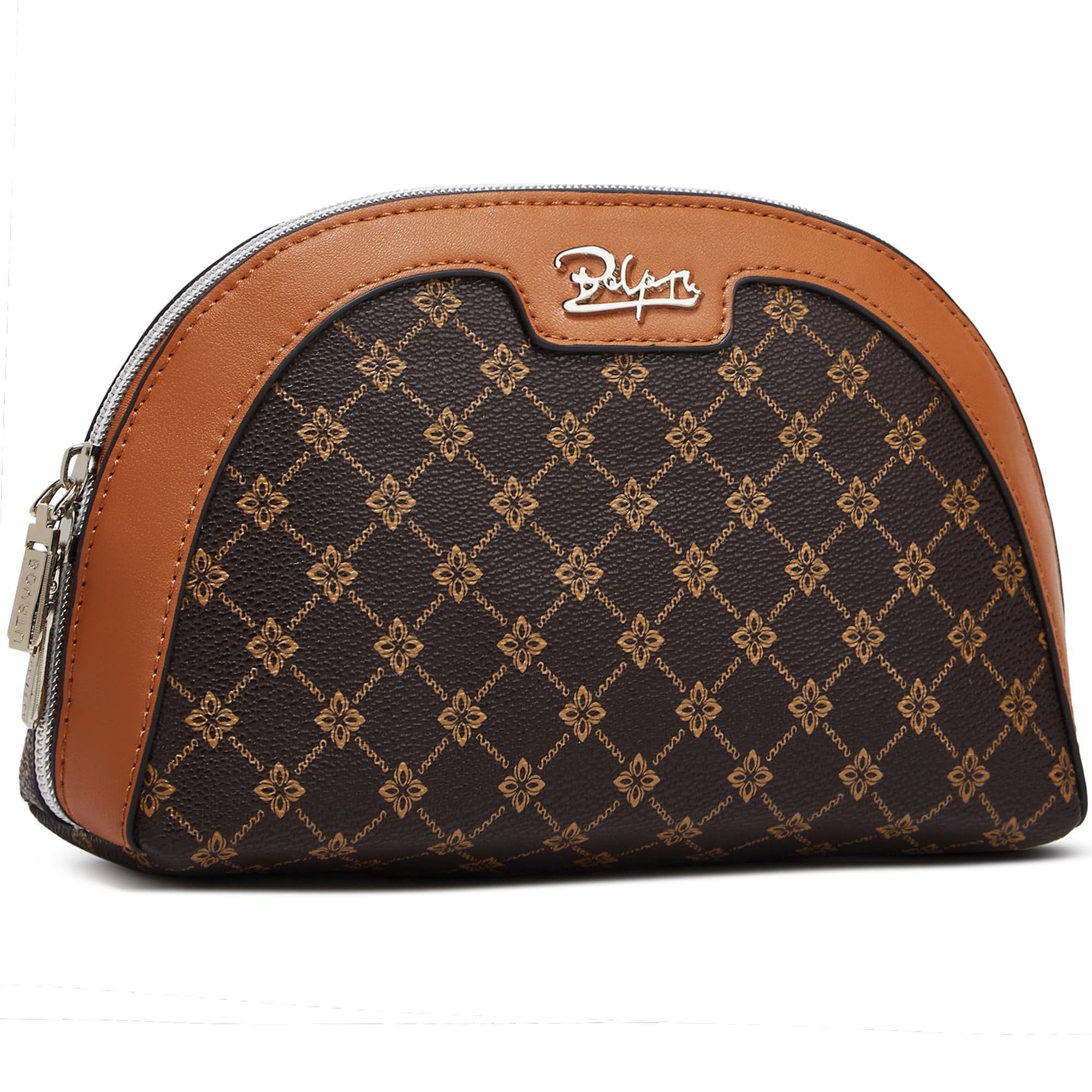 BOYATU bolso de maquillaje de viaje con espejo plegable abierto para retoques rápidos
