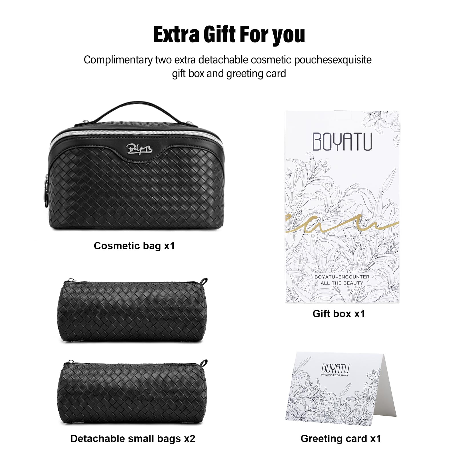 BOYATU bolso-viaje-cosmeticos-ordenado, acceso rápido a productos esenciales.