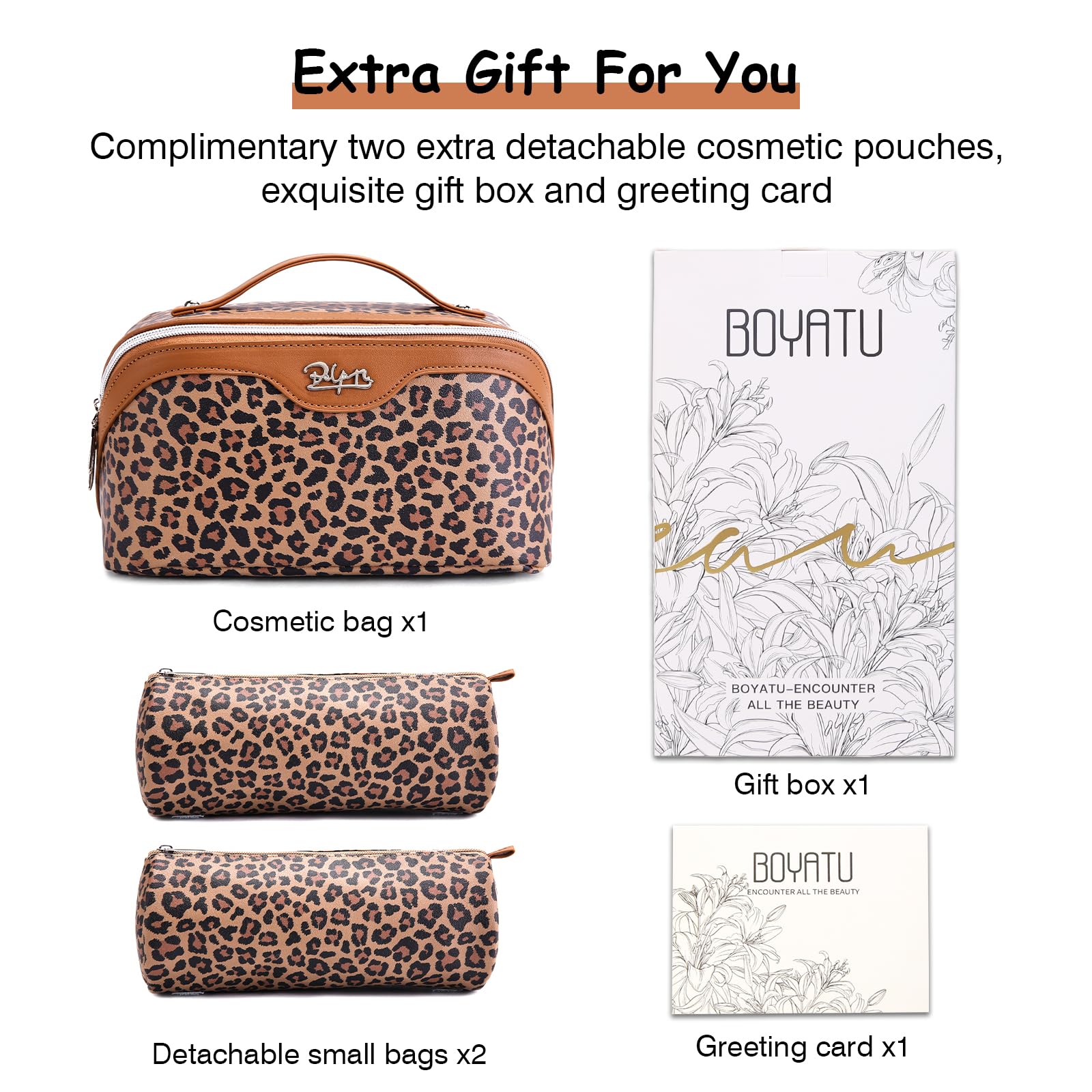 BOYATU estuche cosméticos resistente al agua, elegante y duradero.