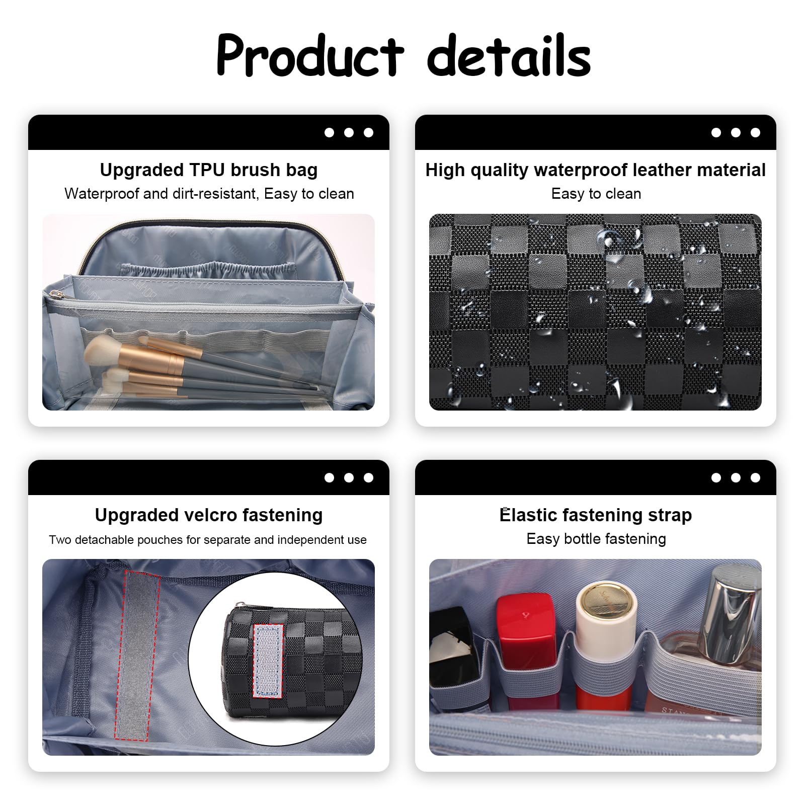 BOYATU estuche maquillaje diseño compacto, perfecto para bolsos pequeños.