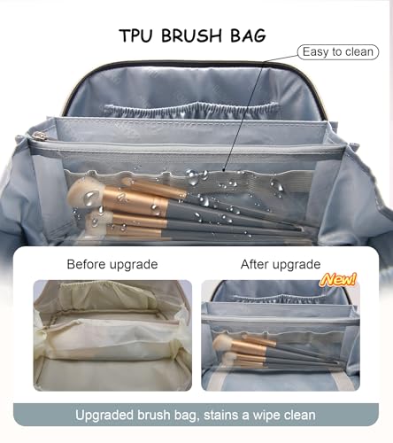 BOYATU estuche con divisor interior para separar maquillaje y cuidado.