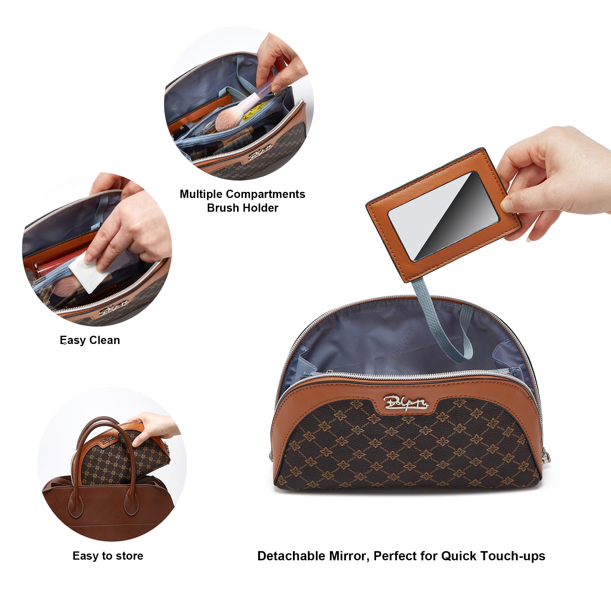 BOYATU interior con organizadores elásticos para mantener brochas y envases ordenados