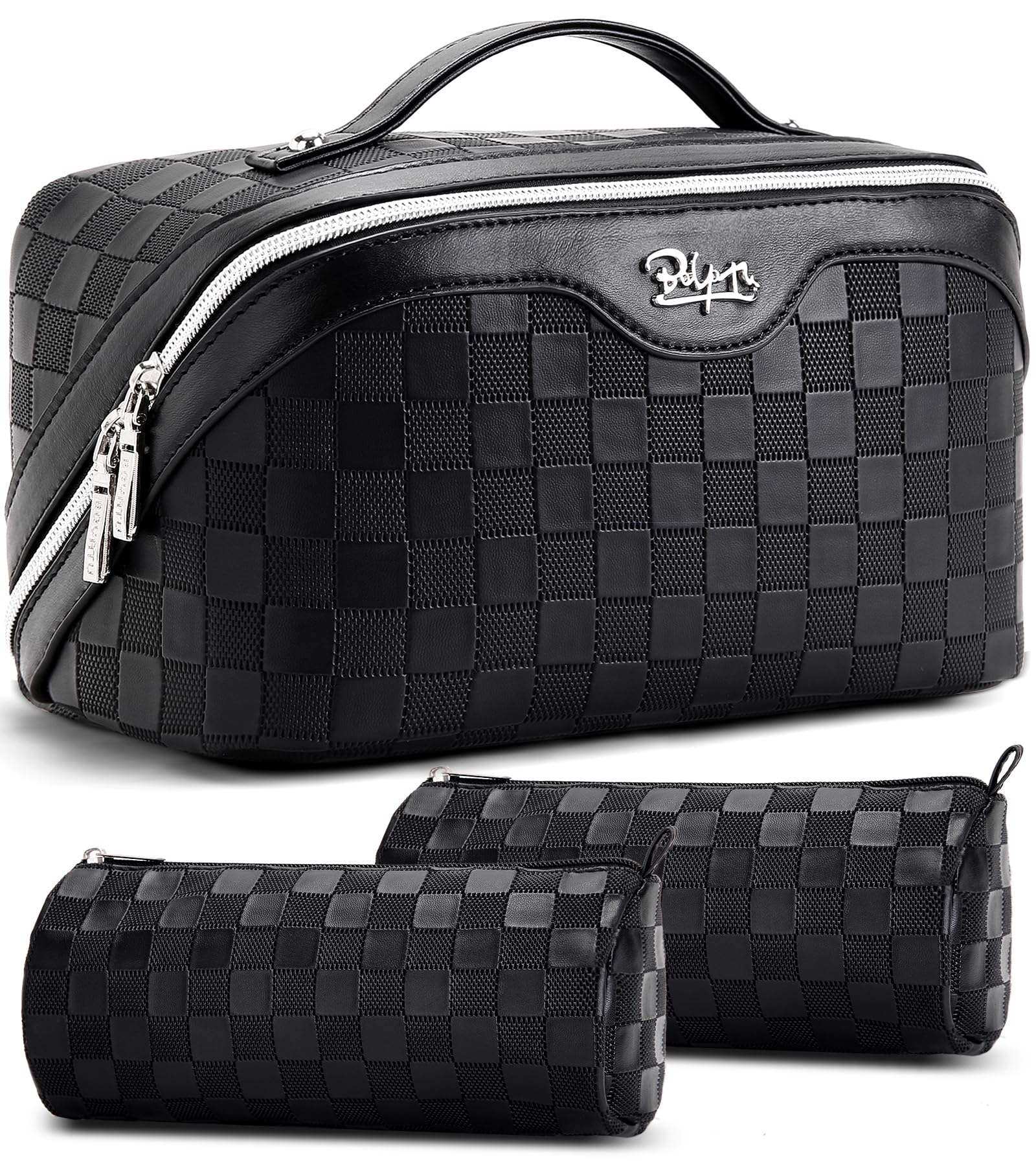BOYATU set de bolsas de maquillaje para viaje con tres piezas, organización conveniente.