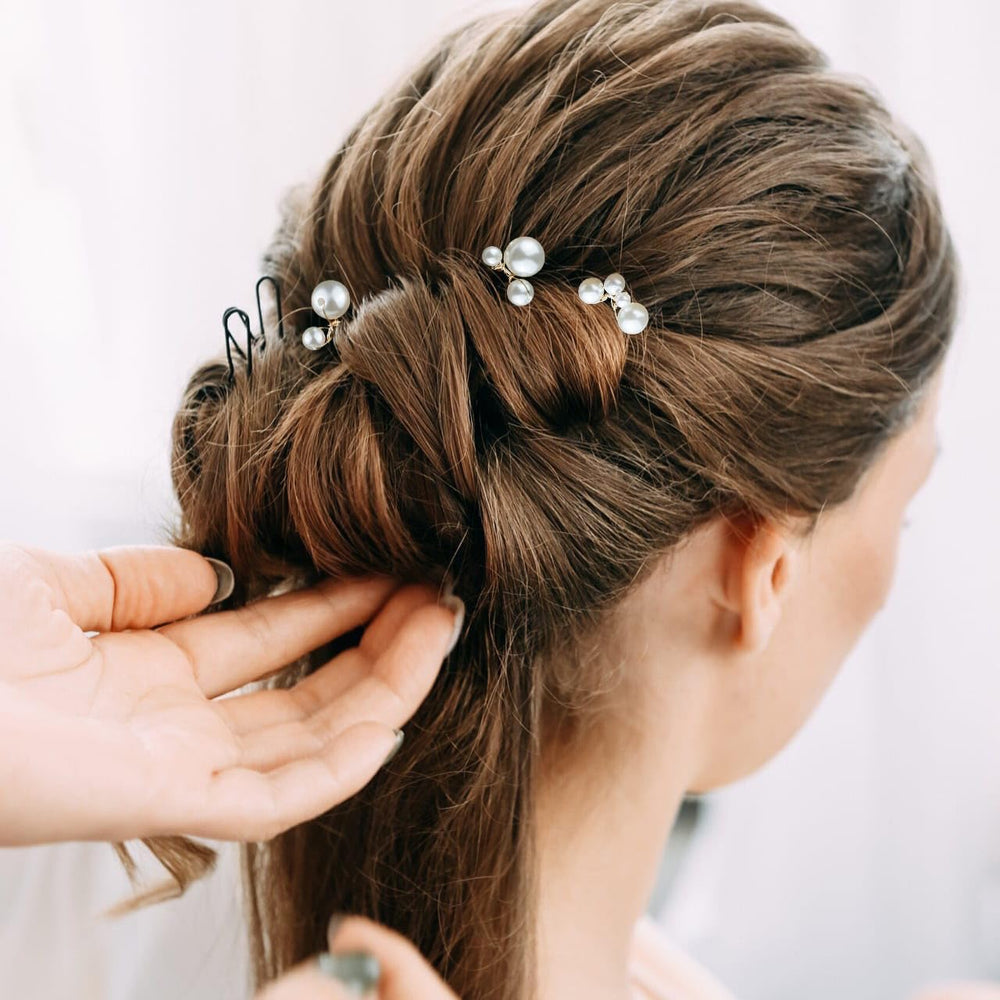 BOYIVI pin de pelo con perlas doradas para estilo vintage