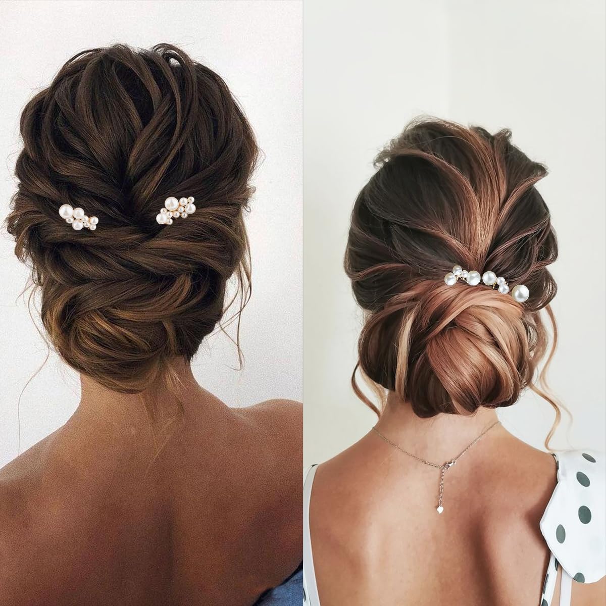 BOYIVI pin cabello con perlas doradas para fijar peinado