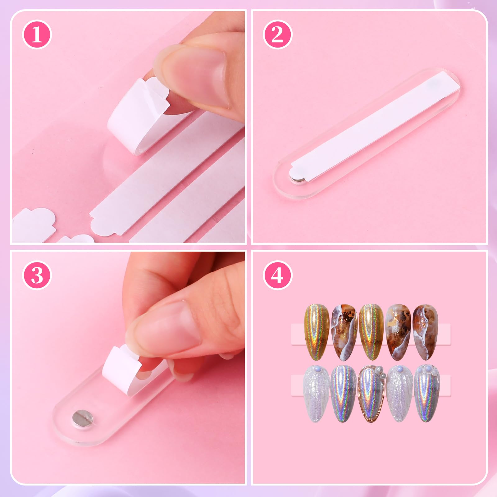 BQAN cinta doble cara para uñas, perfecta para embalaje y organización de manicuras.