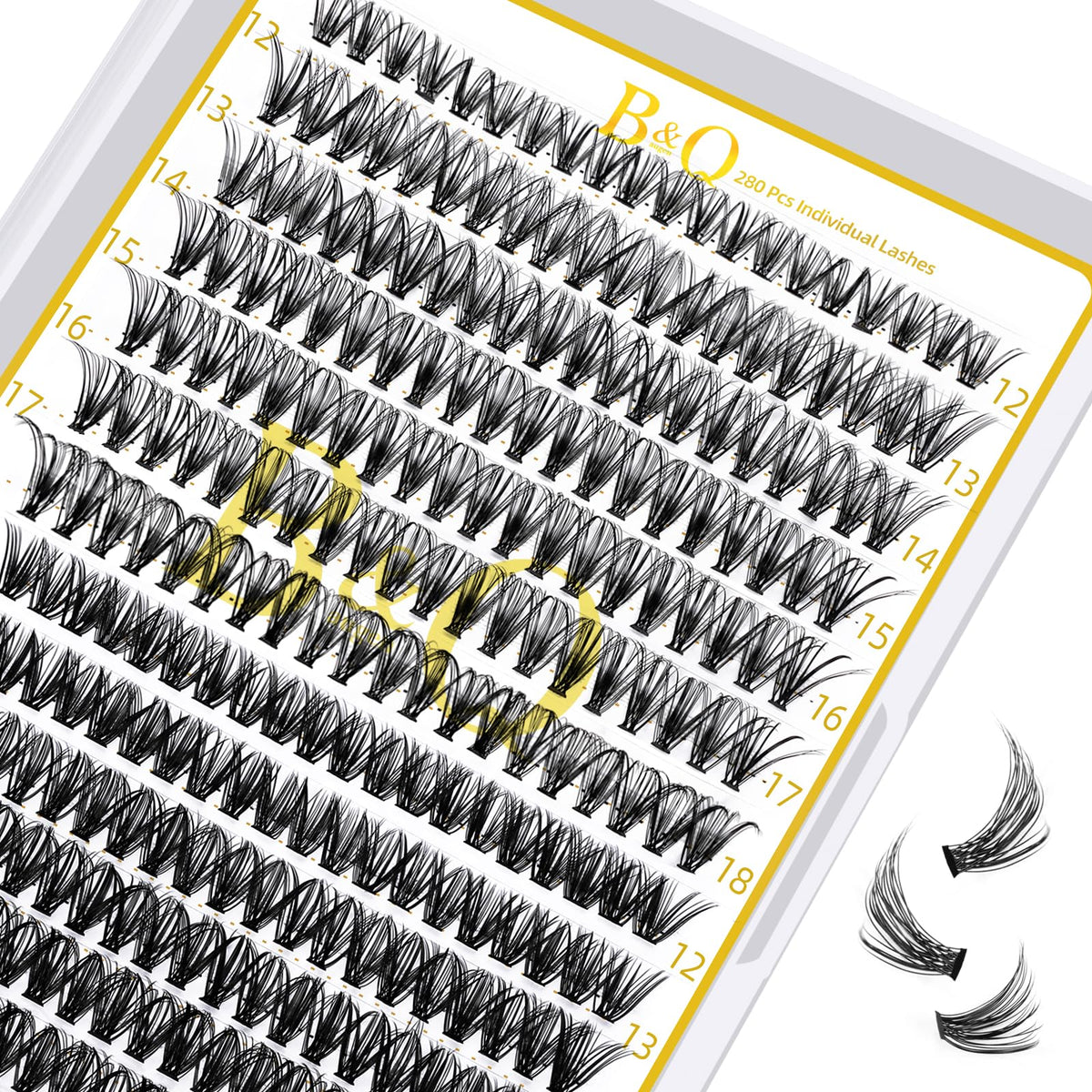 Pestañas clúster B&Qaugen en caja, 280 unidades para un look natural.