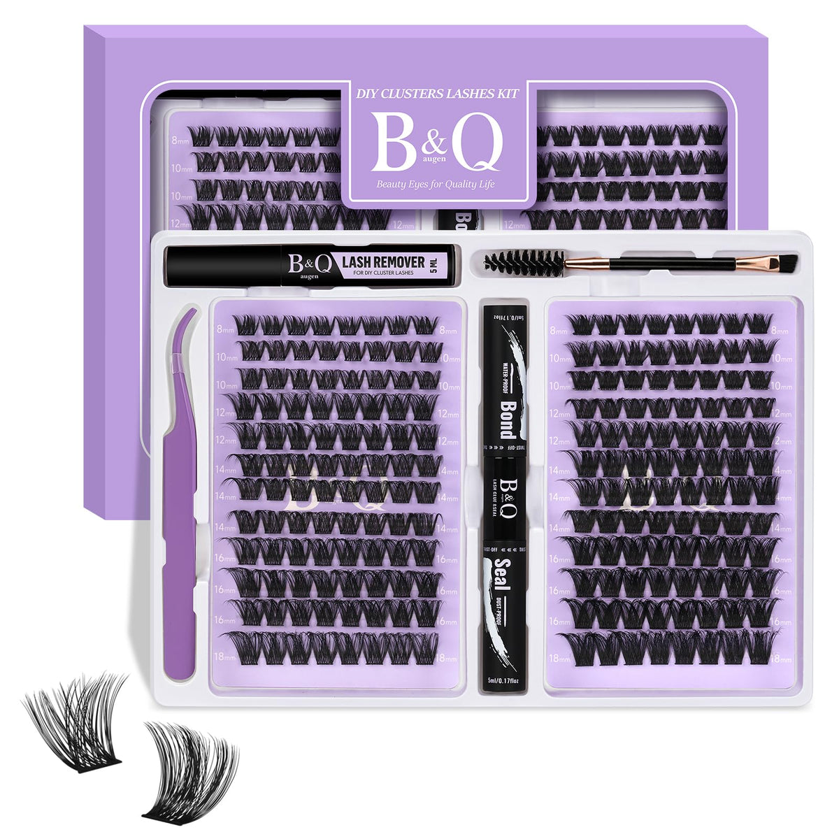 BQaugen kit-extensiones-pestañas-192-pcs ideal para iniciar en casa.