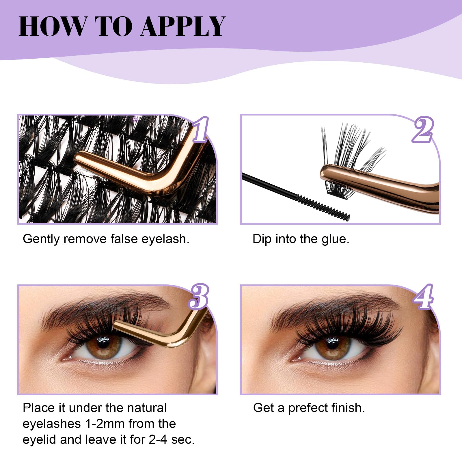 Banda suave de B&Qaugen Manga Lash Clusters para comodidad