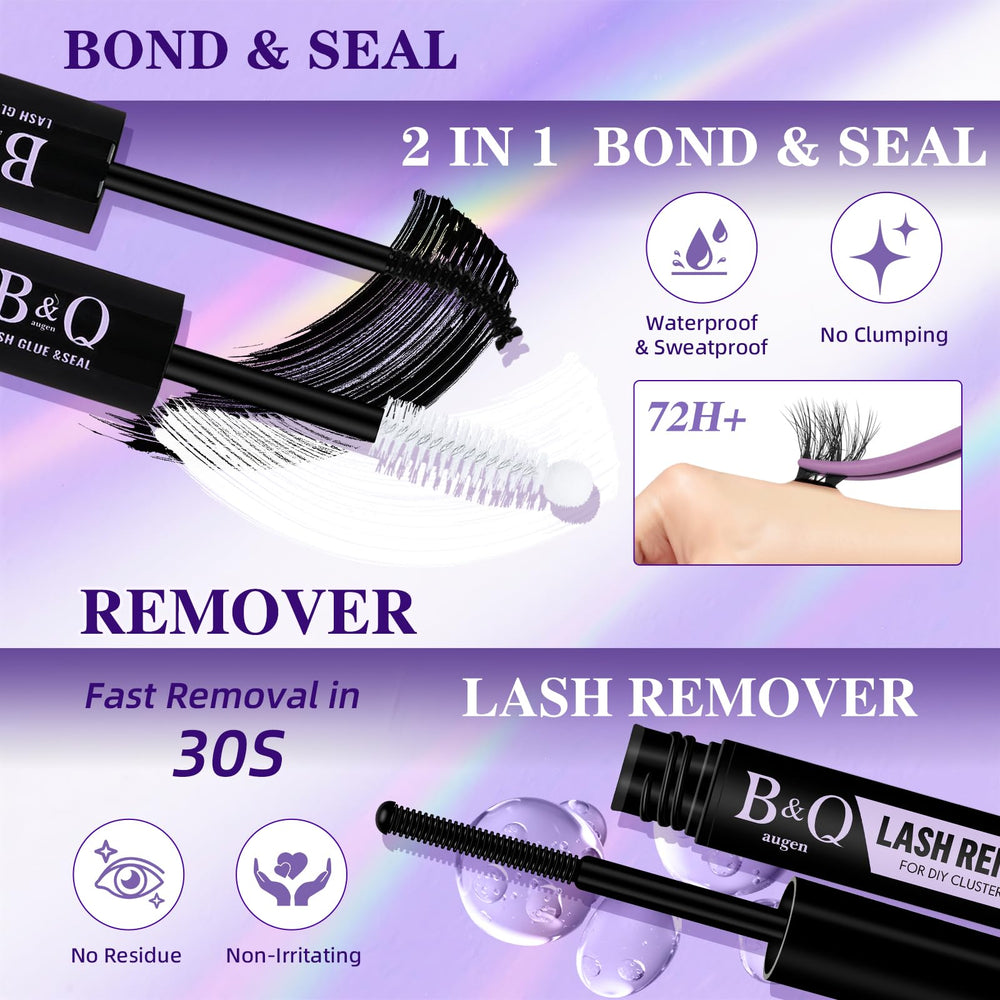 B&Qaugen mixed-length clusters (8-18mm) unlock customizable lash styling.