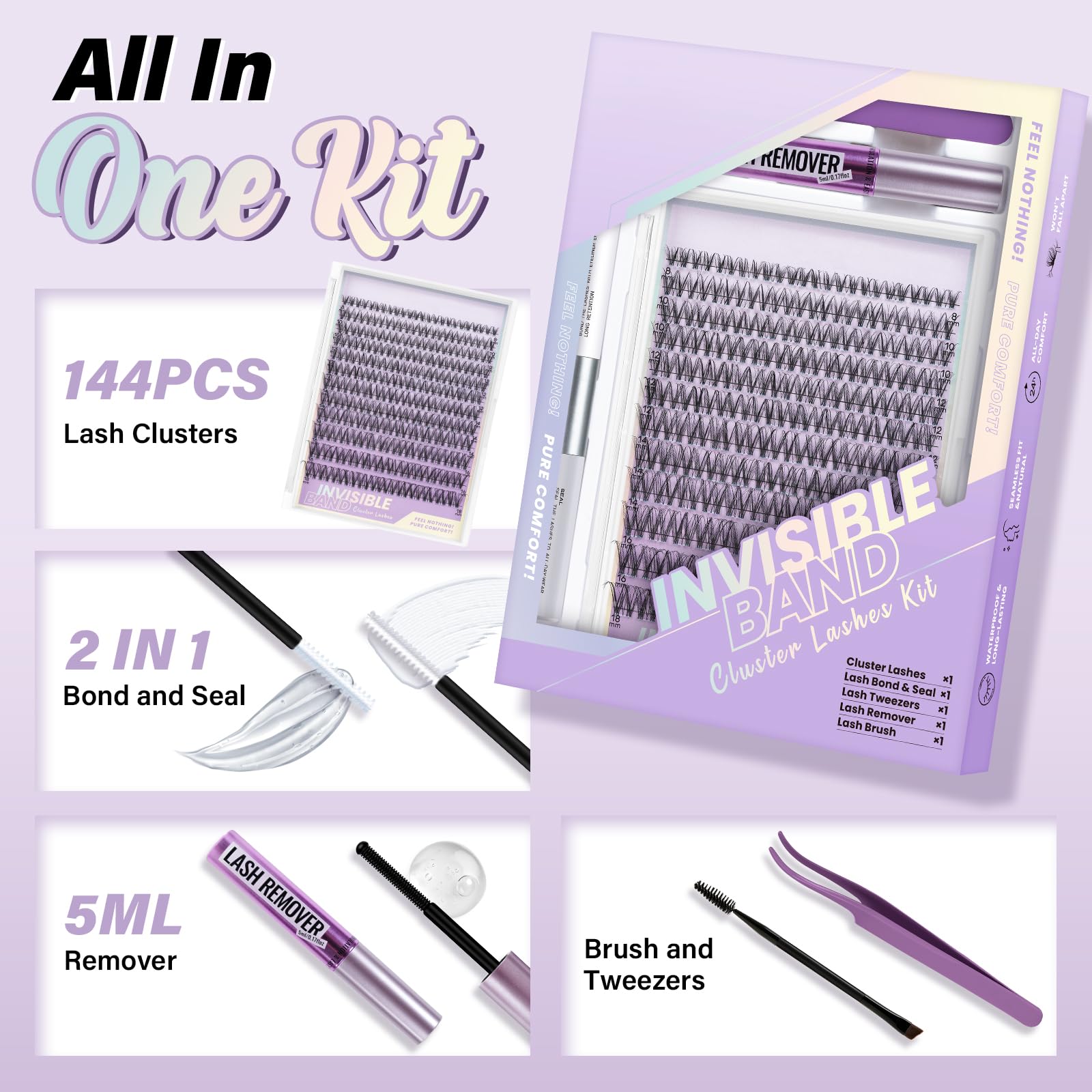 B&Qaugen Venus Lash Clusters, piezas delicadas y duraderas para un look ligero.
