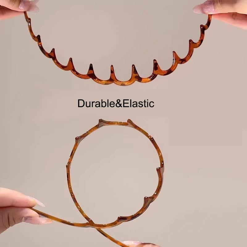 BQMSVE banda U para cabello liso con ajuste suave en ámbar.