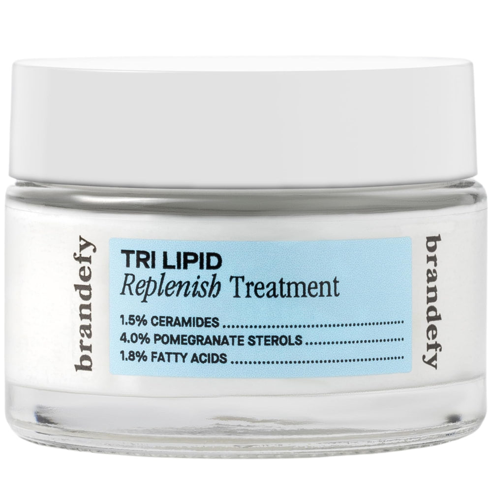 Brandefy Tri Lipid Replenish ceramidas en la botella para piel suave