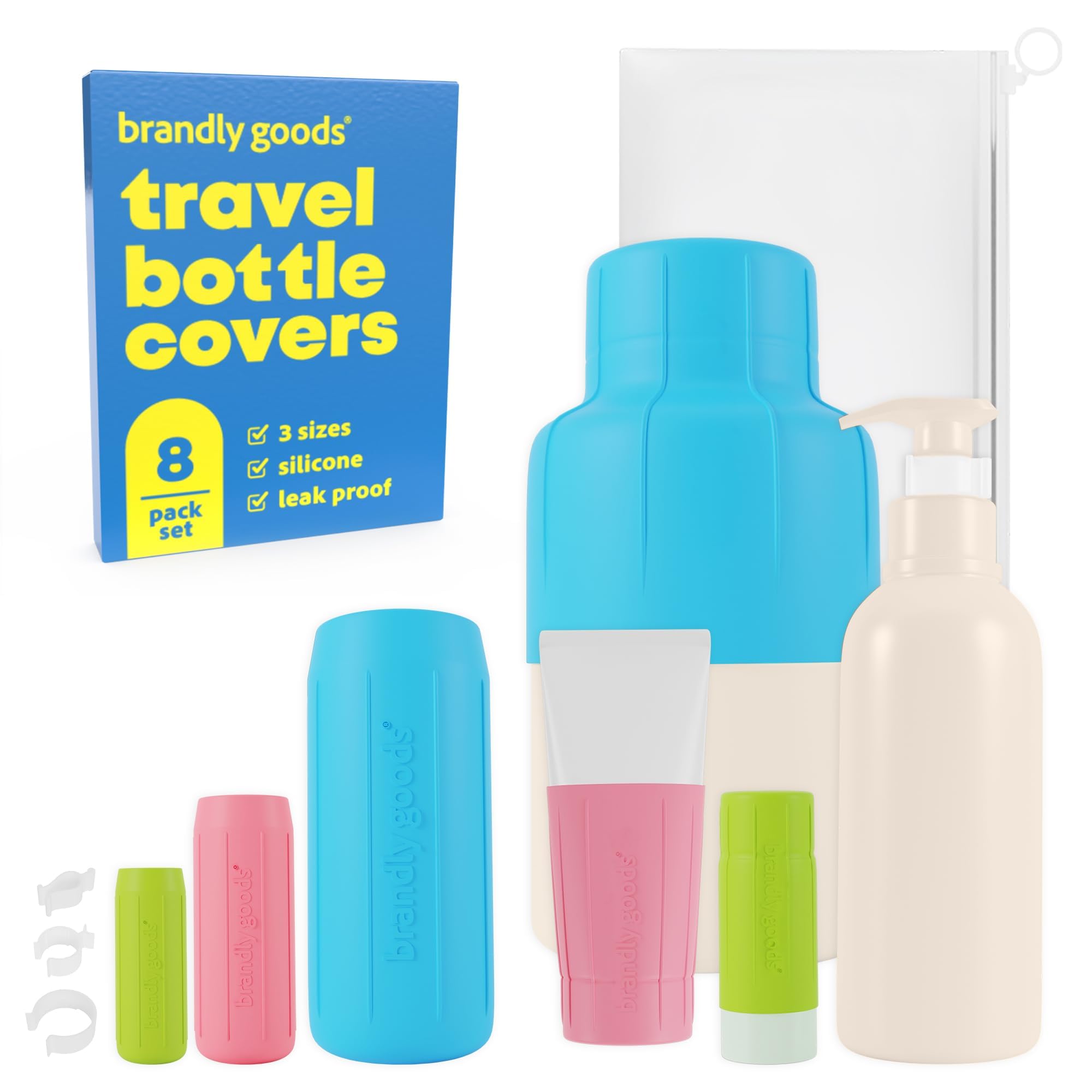 Brandly Goods: cubiertas de silicona multi-tamano para viaje con protección de fugas