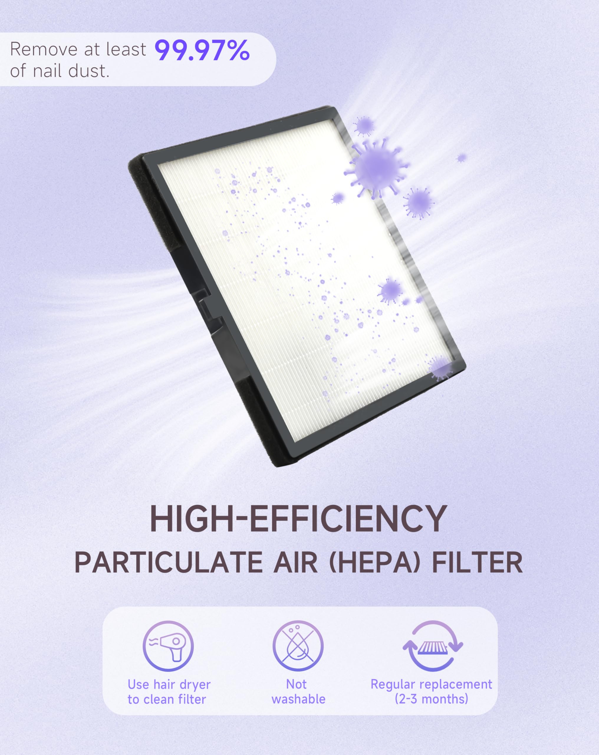 BRANTMAKER colector de polvo para uñas, base antideslizante para uso estable.