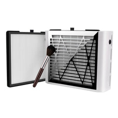 BRANTMAKER colector de polvo para uñas, vista frontal, succión potente para un área limpia.