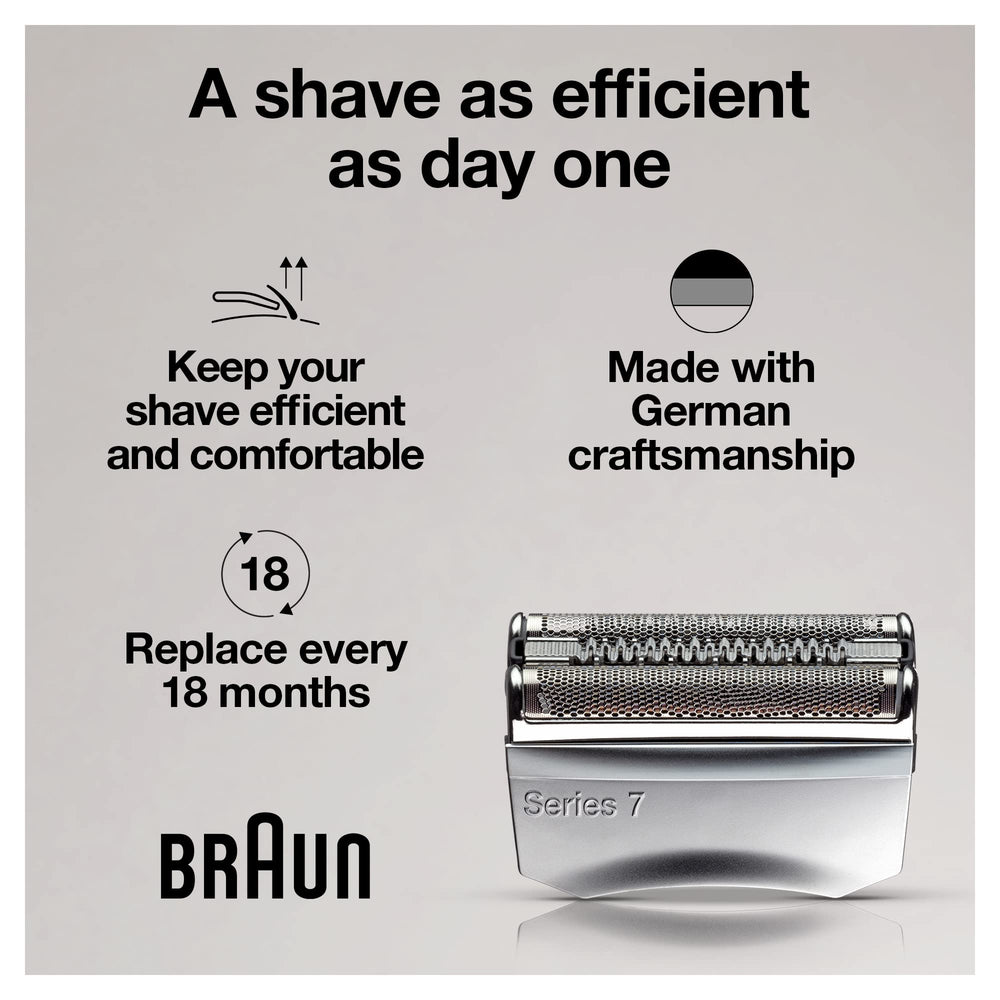 Braun Series 7 70S: diseño plateado que encaja con estuche y máquina