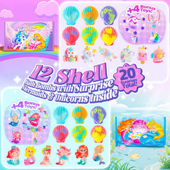 BreezeDream bombas de baño concha unicornio: sorpresa incluida para fiesta de baño
