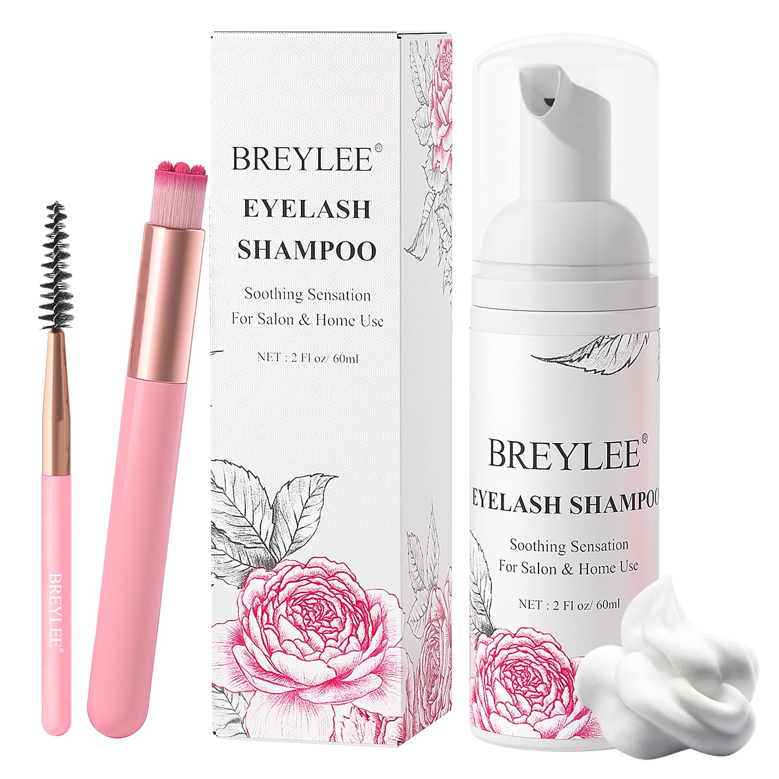 Breylee kit de limpieza para pestañas profesional en casa.