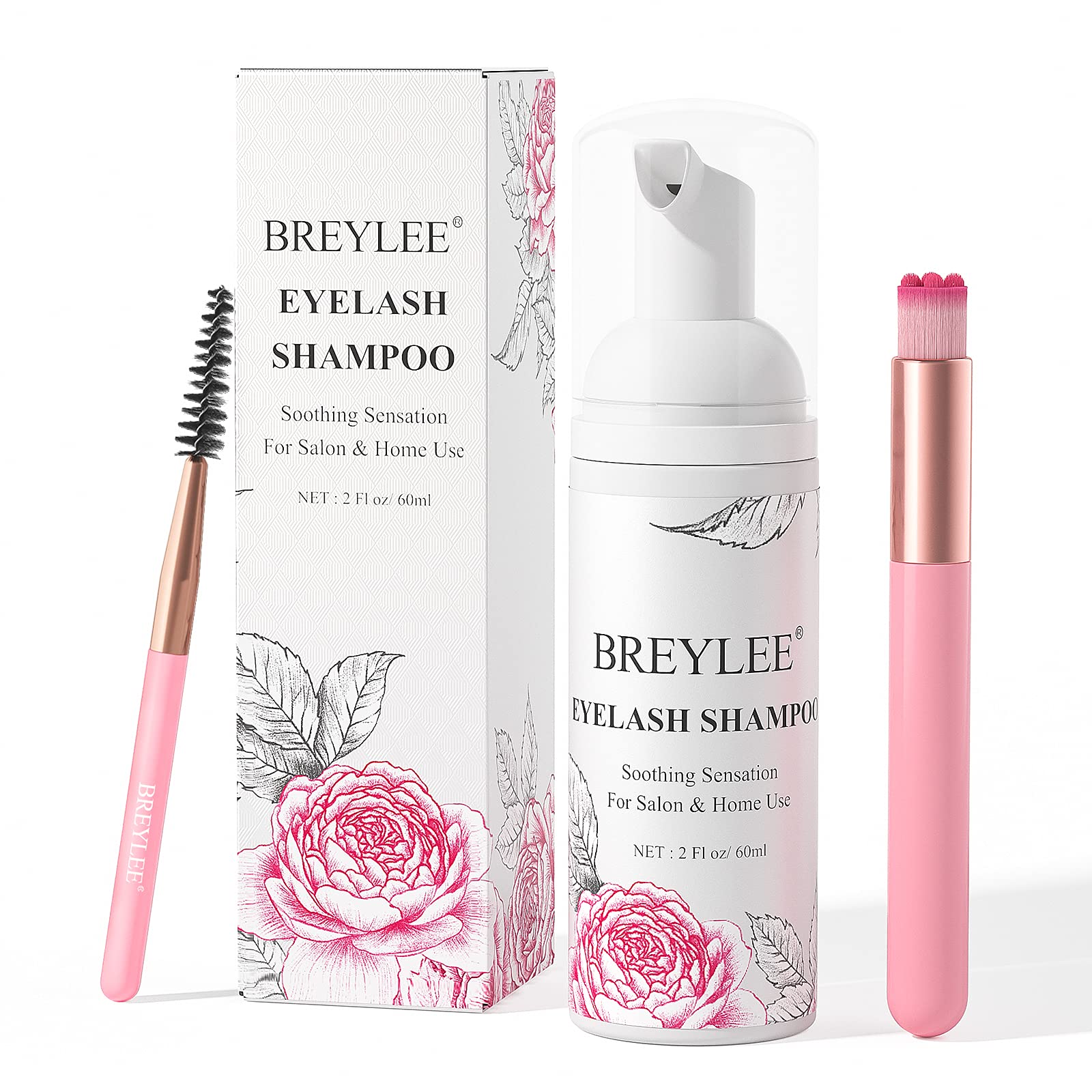 Breylee limpiador de pestañas en espuma de 60 ml para uso diario.