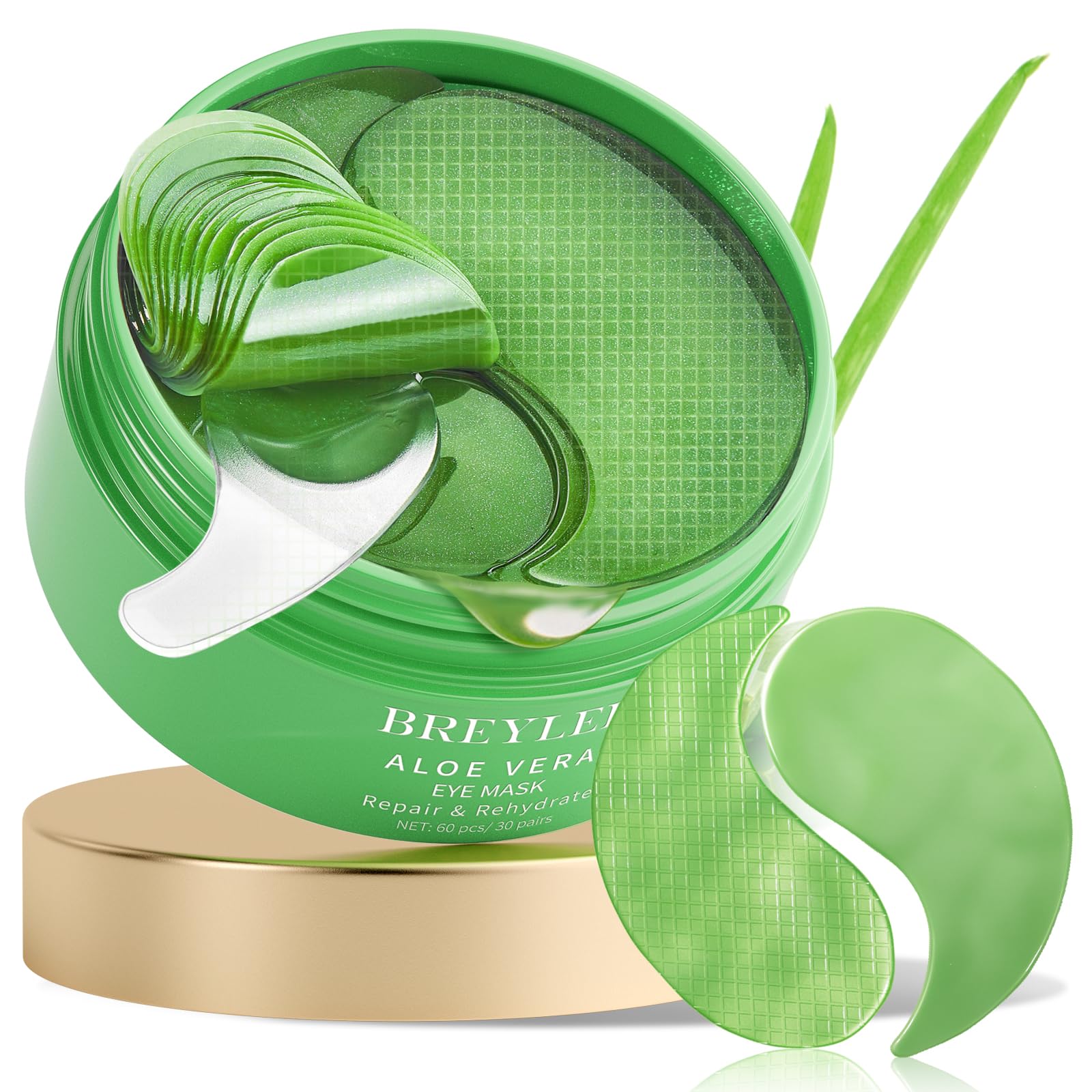 BREYLEE mascarillas ojos aloe vera para hidratación de la mirada.