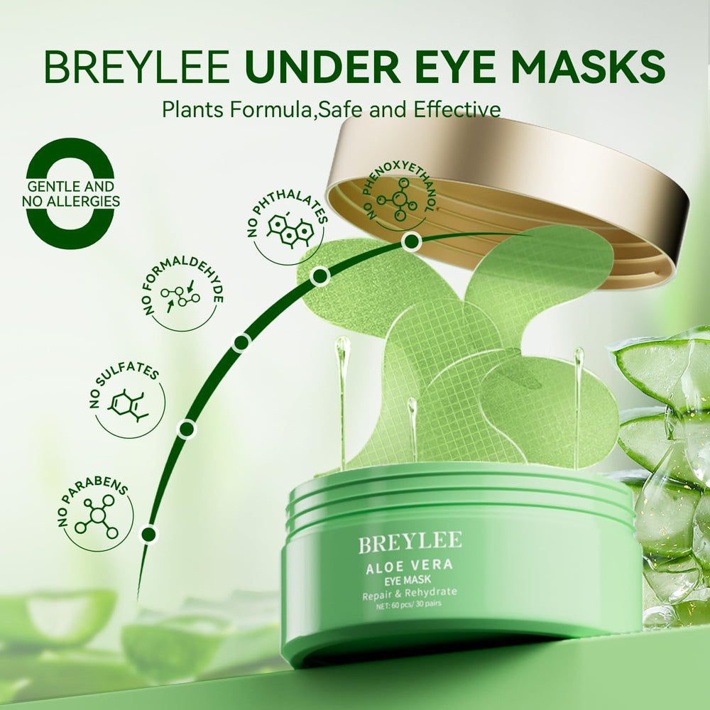 BREYLEE parches ojos aloe vera revitalizan mirada cansada.