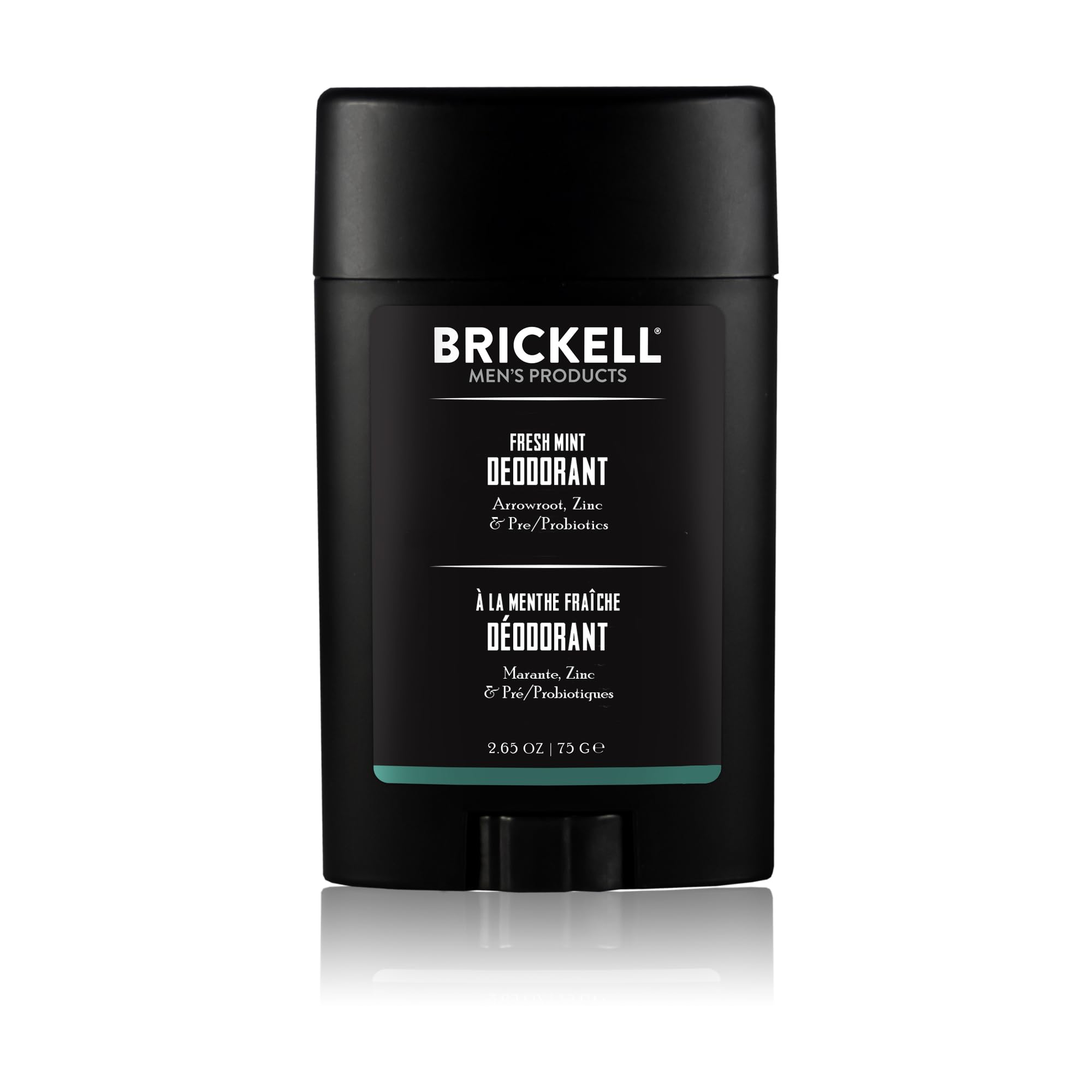 Desodorante natural Brickell para hombre en empaque compacto