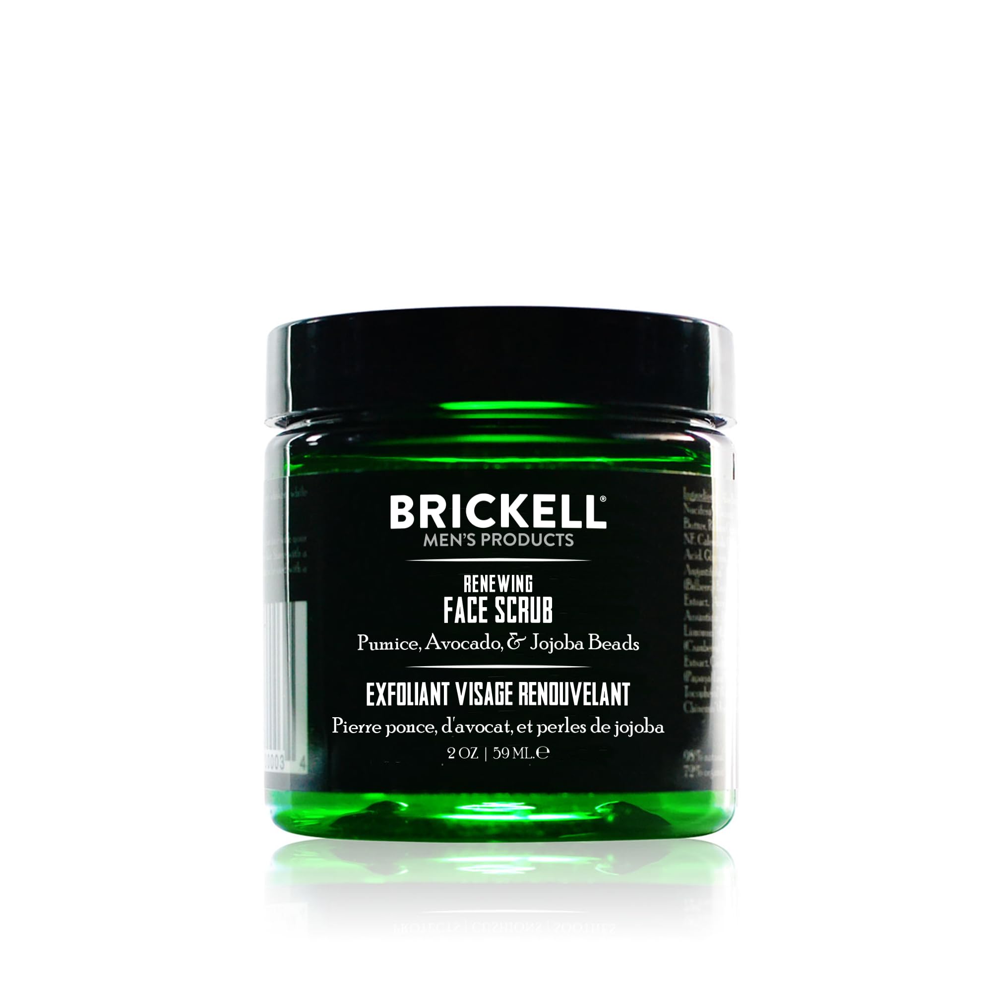 Brickell exfoliante renovador facial con perlas de jojoba exfolia suavemente y deja la piel suave.